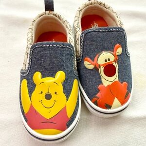 Kids Winnie the Pooh & Tigger Denim Slip-On Shoes - Yellow & Orange